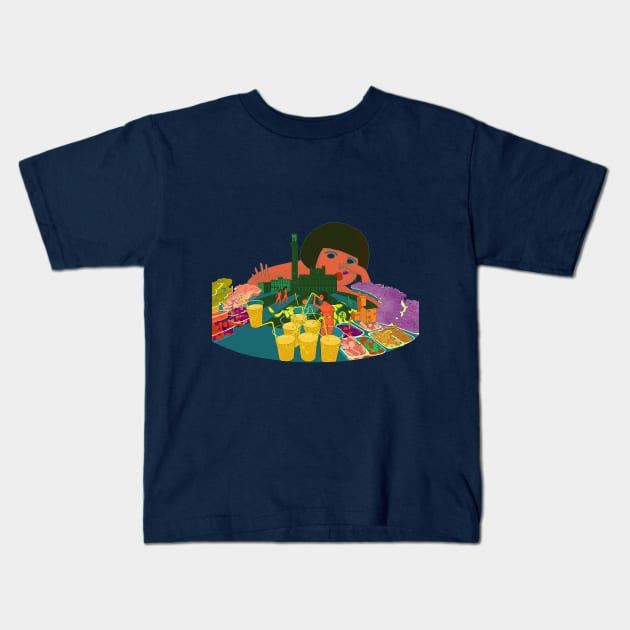 Contradictory Joy in Gelato Cities-Siena Kids T-Shirt by huabuwan1